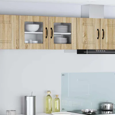 Produktbild von vidaXL Wandglas-Schrank PORTO Sonoma-Eiche 40 x 31 x 40 cm
