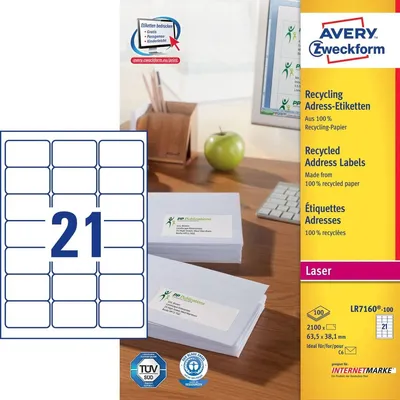 Image de Avery QuickPEEL, blanc, 6,35 cm, 3,81 cm