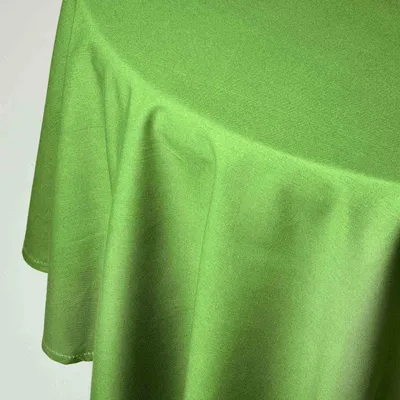 Image de HOMESCAPES Nappe citron vert ronde 178 cm, 100 % coton