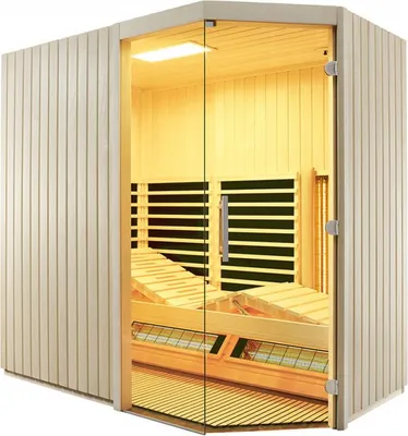 Produktbild von Infraworld Infrarotkabine TrioSol Sera Tanne Flächenheizung/ABC-Strahler/Salzverdampfer 214x128 cm