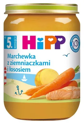 Obrázok produktu pre HiPP Marchewka Ziemniaki Łosoś dla Dzieci po 6 miesiącu 190 g