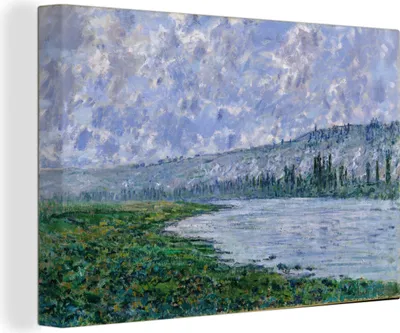 Produktbild von OneMillionCanvasses® - Leinwandbilder - 150x100 cm, Die Seine und die Chaantemesle - Gemälde von Claude Monet, Wandbilder Kunstdruck Wanddekoration - Foto auf Leinwand - Gemälde auf