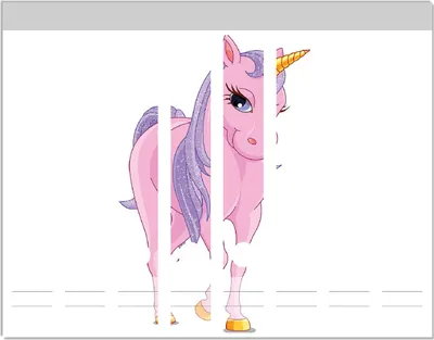 Produktbild von Wallario Ordnerrücken Sticker, selbstklebend für schmale Ordner, 8 Stück, Motiv Einhorn in rosa mit Schweif in lila II