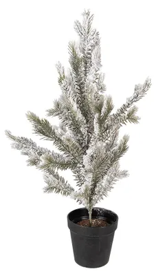 Produktbild von Clayre & Eef Mini-Kunstweihnachtsbaum 20x20x60 cm Weiß Kunststoff