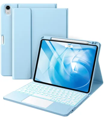 Produktbild von Tastatur Hülle Trackpad für Air 11 Zoll M4 M3 M2 und Air 5 4 Gen Hellblau