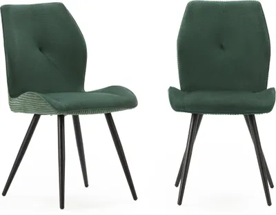 Produktbild von CALICOSY - Set aus 2 Stühlen aus Stoff mit schwarzen Metallbeinen L45 cm - ADAYA