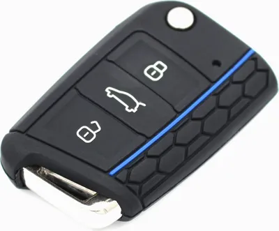 Image de INF Étui à clés de voiture pour Golf 7/Lingdu/New Octavia/Karoq/Kodiak/Komik/Yedi Noir + Bleu