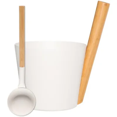 Produktbild von SET> Rento Saunaeimer + Saunakelle aluminium WEISS