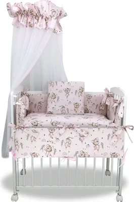 Produktbild von Baby-Delux 9-tlg. Beistellbett Babybett Set 90x40 weiß mit Matratze Bettwäsche Ballerina Design