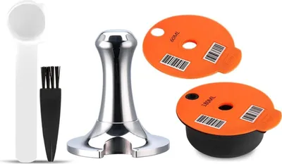 Produktbild von Wiederverwendbare Tassimo Kaffeepad 180ml mit 60ml Ersatzdeckel und Tamper Nachfüllbare Kaffeekapsel aus PP-Kunststoff Kompatibel mit Tassimo Kaffeemaschine