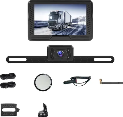 Produktbild von Rückfahrkamera, kabellose Funktionalität, Infrarot-Nachtsicht, Monitor mit 1 Kamera