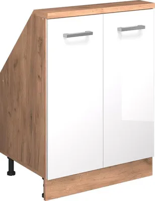 Produktbild von Dachschrägenschrank Vicco Rion Weiß Hochglanz mit 2 Türen, Model 56128