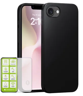 Produktbild von Handy Hülle + Schutzglas für Apple iPhone 17e / 16e 9H dünn TPU Set Schwarz