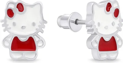 Zdjęcie produktu dla Urocze srebrne kolczyki Hello Kitty EA712W
