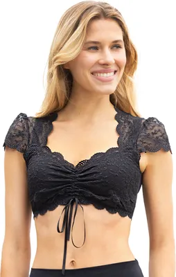 Produktbild von Nina von C. Spitzen Dirndlbluse "Valeska" Kurzarm 48462971 | Schwarz Größe: 44