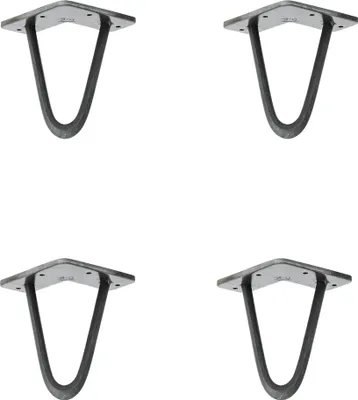Immagine prodotto di Natural Goods Berlin Gambe HAIRPIN, gambe a forcina, gambe per mobili, gambe per tavoli, antracite industriale, 15 cm, 2 montanti, 4 pezzi