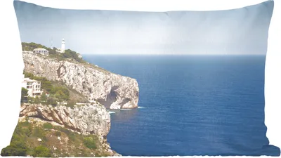 Produktbild von MuchoWow® Zierkissen Sofakissen Wohnzimmer Dekokissen 50x30 cm Spanien - Meer - Küste - Wohnzimmerdekoration - Polster mit Photo