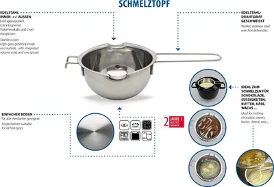 Image de ELO Bain-marie Ø 12,5 cm, 0,5 l, acier inoxydable ELO BASIC 52125