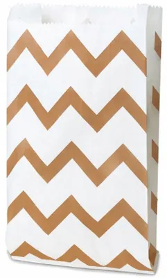 Image de Allbag Sac Plissé Blanc Chevrons Marron Lot de 50