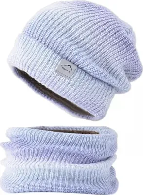 Zdjęcie produktu dla Czapka i opaska na szyję SP-21327 - Fioletowy KP21327