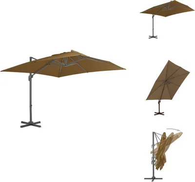 Produktbild von vidaXL Ampelschirm mit Aluminium-Mast Taupe 300 x 300 cm -  Sonnenschirme & Sonnenschutze