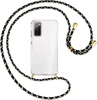 Produktbild von Handykette Backcover-Schutzhülle mit Band (Metall goldfarben) für Samsung Galaxy S20 FE / Lite - camouflage