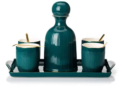 Obrázok produktu pre Howhomely Karafee + Tablett + Cups Kendi Green