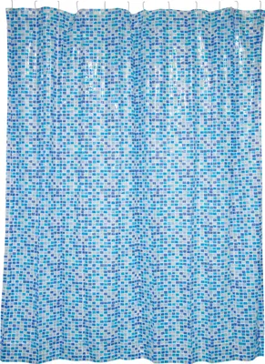 Produktbild von MSV Duschvorhang mit Ringen - blau - PVC - 180 x 200 cm