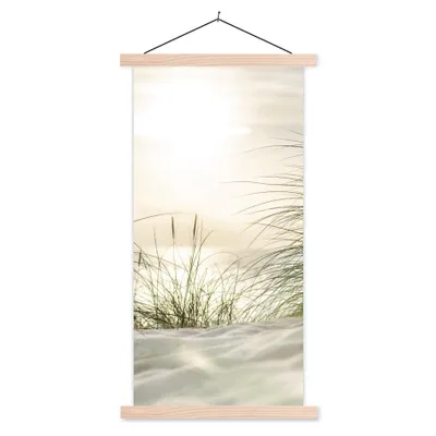 Produktbild von MuchoWow® Textilposter Dünen am Wattenmeer 60x120 cm mit holzfarbenen Rahmen - Holz