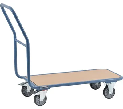 Productafbeelding van PROMAT magazijnwagen, RAL5014, draagvermogen 200 kg, afmetingen 850 x 450 mm, voorzien van massieve rubberwielen