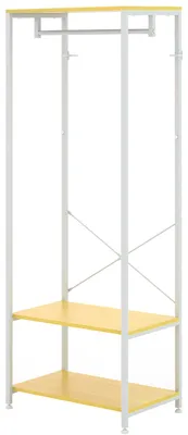Produktbild von 2-in-1-Garderobe mit 2 Ablagen, Stahl und Spanplatte, 60 x 40 x 167,5 cm