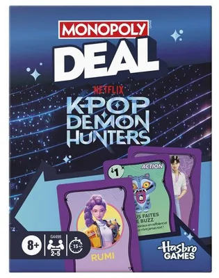 Imagen del producto de MONOPOLY Deal KPop Demon Hunters, juego de cartas para toda la familia, de 2 a 5 jugadores, partidas de 15 min, a partir de 8 años