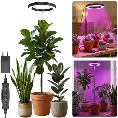 Zdjęcie produktu dla 72Leds Grow Lamp Lampa Roślinna Led Pełne Spektrum Dla Dużych Roślin Kwitnących Roślin Wewnętrznych, Regulowana Wysokość 35-155cm, 3 Tryby, Timer, 10 Jasności