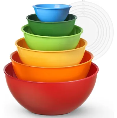 Produktbild von Salatschüssel Set mit Deckel, 12-teilig, Kunststoff, Stapelbar, Rosa