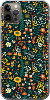 Produktbild von MuchoWow® Handyhülle Schutzhülle Hülle für Telefoonhoesje iPhone 13 Pro Max Mädchen - Schmetterling - Pflanzen - Muster - Mädchen - Kinder - Mädchen Silikon Softcase Handy Hülle - Mobiltelefon