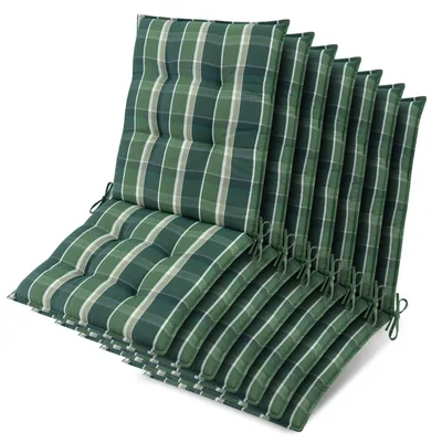 Produktbild von Beautissu 7er Set Sun-NL Niederlehner Auflage 100x50x8cm Grün-Kariert