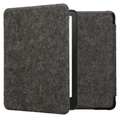 Produktbild von kwmobile Hülle kompatibel mit Amazon Kindle Paperwhite (2024)/Colorsoft - Filz Stoff eReader Schutzhülle Cover Case - Dunkelgrau