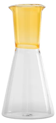 Image de Zafferano Carafe Bicolore Collection Classy En Verre Borosilicaté Soufflé À La Main Jaune Or Et Transparent Pour Table Élégante Et Raffinée