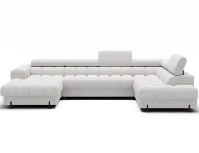 Produktbild von Couchgarnitur Ecksofa Feraria U-Form – Wohnlandschaft mit Schlaffunktion, Bettkasten & verstellbaren Kopfstützen