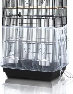 Produktbild von Universelle Vogelkäfigabdeckung mit Samenfangnetz für Papageien – Weiß (Vogelkäfig nicht enthalten)$Tierkäfigabdeckung – Gute-Nacht-Abdeckung für Vögel, Katzen und Kleintiere, komfortabel und atmungsaktiv$Universelle Vogelkäfigabdeckung (Weiß) Gute-Nacht-Vogelkäfigabdeckung – Vogelkäfigabdeckung aus strapazierfähigem, atmungsaktivem und waschbarem Material