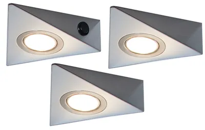 Immagine prodotto di Lampada da cucina LED sottopensile in acciaio inox 3x3W, lampada da cucina Rokky 2.0