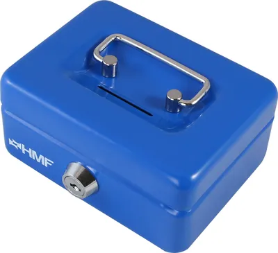 Produktbild von HMF 102122-05 Kindergeldkassette, Geldkassette, Spardose, 12,5 x 9,5 x 6 cm, blau