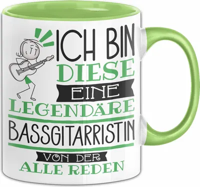 Produktbild von Bassgitarristin Tasse Geschenk Ich Bin Diese Eine Legendäre Bassgitarristin Von Der Alle Reden Geschenkidee Geburtstag Weihnachten (Grün)