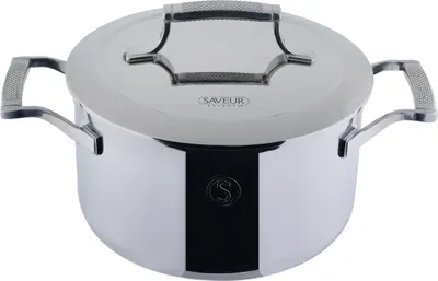 Produktbild von Saveur Kochtopf mit Deckel, Ø 22 cm 3,8 L, Edelstahl, alle Herdarten, Backofen