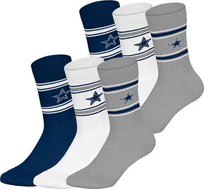 Produktbild von Huddle Uni Freizeitsocken Dallas Cowboys Crew 6-Pack wht-blu-gry - Größe 35-38