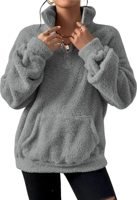 ASKSA Femme Col montant Pull polaire Sweat-shirt Hiver