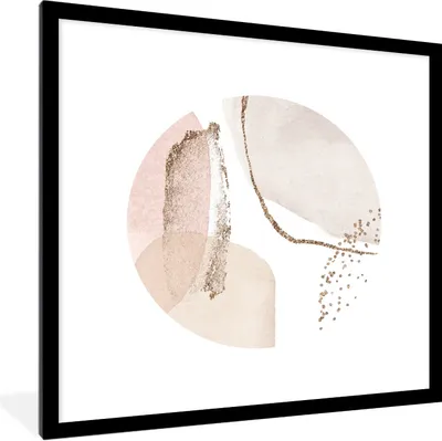 Produktbild von Poster mit Rahmen - Aquarell - Kreis - Abstrakt - 40x40 cm - Poster mit zchwarzem Bilderrahmen