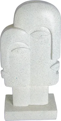 Produktbild von Moderne Dekofigur Abstraktes Gesicht aus Polyresin Weiss H 28 cm