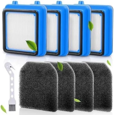 Immagine prodotto di Accessori per filtri per aspirapolvere, 4 filtri pre-motore, 4 filtri igienici, lavabili, con spazzola