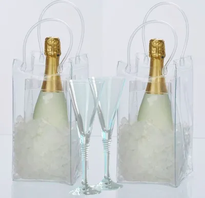 Produktbild von Flaschenkühlertasche, Getränkekühler, Picknicktasche, Kühltasche für Getränke, Flaschenkühler in verschiedenen Farben, 2er-Set! (transparent)